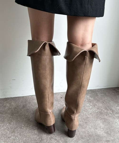 「DouDou」 ロングブーツ S ブラック レディース_画像8