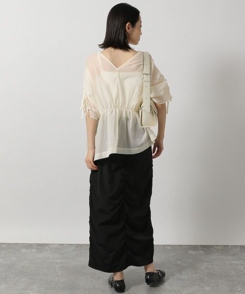 ブラウス シャツ ２ＷＡＹドロストブラウス レディース 2wayコットンドロストブラウス(M OFF WHITE): トップス