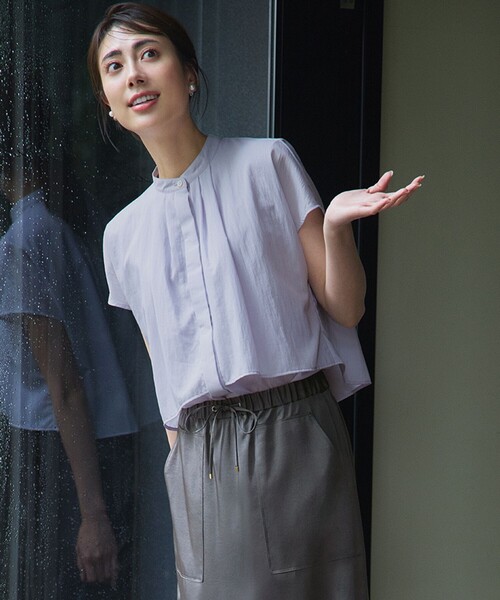 23区（ニジュウサンク） ブラウス シャツ 「撥水加工/洗える」シアー