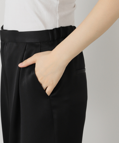 AP STUDIO パンツ サテンジョーゼットパンツ レディース