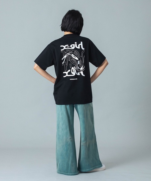 X-girl tシャツ DISTORTED LOGO S/S TEE レディース メンズ