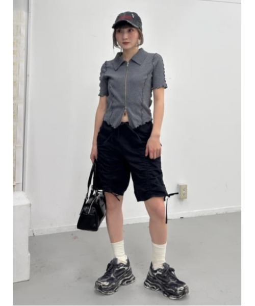 SLY tシャツ FRONT ZIP LINKING TOPS フロント ジップ