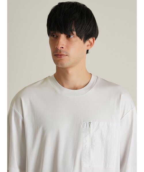 tシャツ 「TRANSITION」シルケットスムース ワイドシルエットポケット