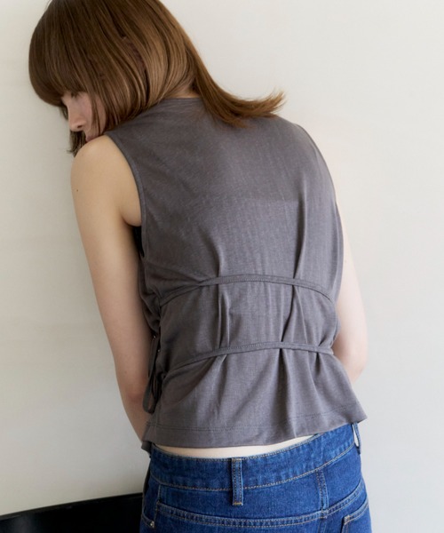 haek tシャツ cachecoeur ribbon tops/カシュクールトップス