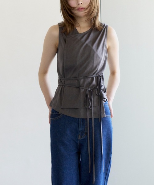 haek tシャツ cachecoeur ribbon tops/カシュクールトップス 