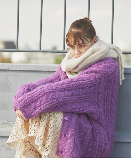 「archives」 ニットカーディガン MEDIUM モカ レディース_画像2