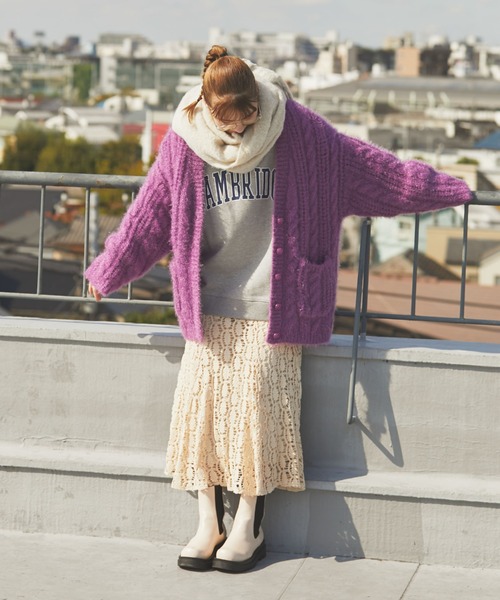 「archives」 ニットカーディガン MEDIUM モカ レディース_画像3