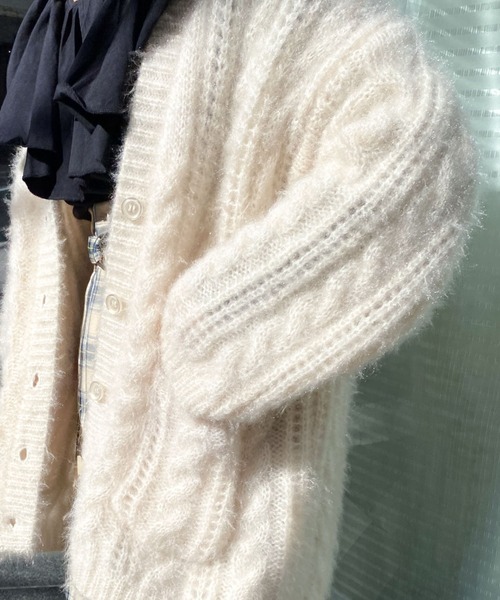 「archives」 ニットカーディガン MEDIUM モカ レディース_画像9