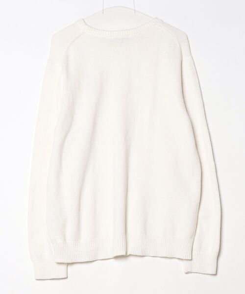 「BEAMS HEART」 ワンポイント長(zhǎng)袖ニット L ホワイト メンズ