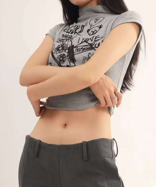 JAZZERCIZE 黒 キーholeタンクトップ S AsheKsha tシャツ 「新作」ストレートショルダー ハイネックタンク