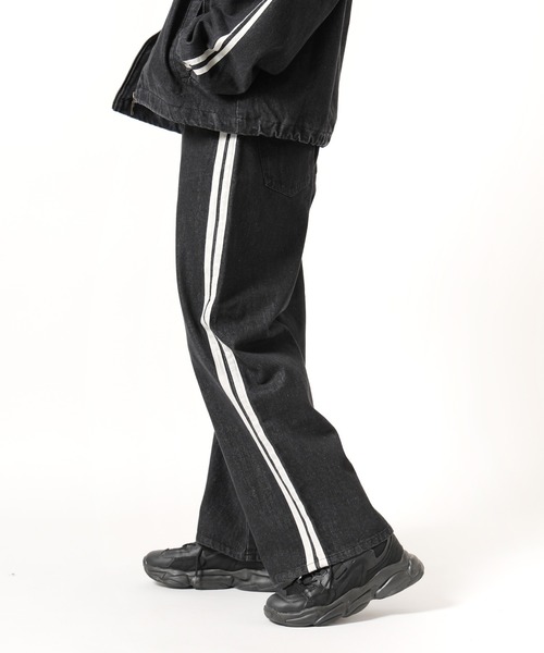 Theater code ジーンズ 「70％OFF」side line denim pants / サイド