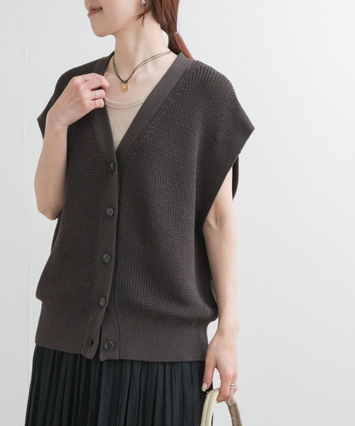 URBAN RESEARCH DOORS ベスト ジレ リネンライクVネックベスト