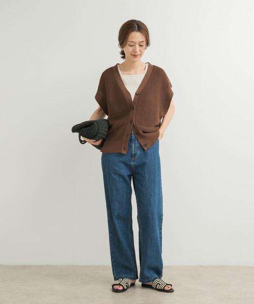 URBAN RESEARCH DOORS ベスト ジレ リネンライクVネックベスト