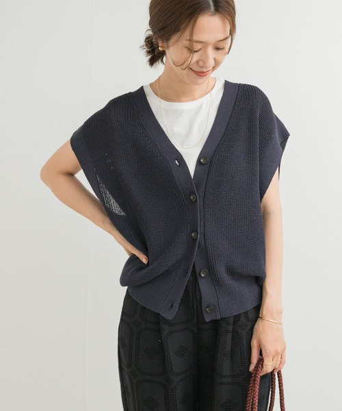 URBAN RESEARCH DOORS ベスト ジレ リネンライクVネックベスト