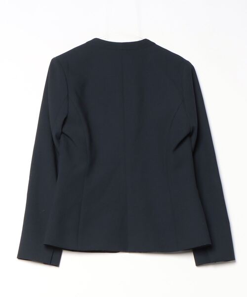 GREEN LABEL RELAXING ノーカラージャケット 38 ネイビー green label relaxing 「green relaxing」 ノーカラージャケット