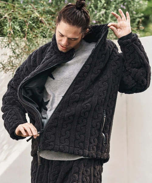 CAMBIO（カンビオ） コート ジャケット mj10842- Cable Jacquard Boa