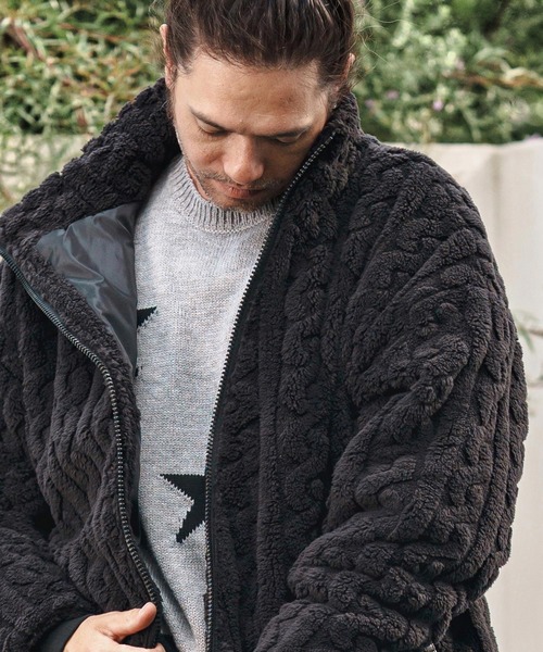 CAMBIO（カンビオ） コート ジャケット mj10842- Cable Jacquard Boa