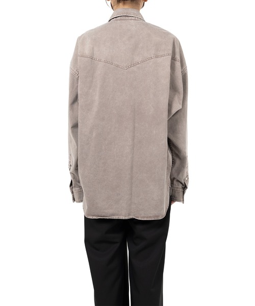 ブラウス シャツ Embellished Distressed Shirt レディースの画像