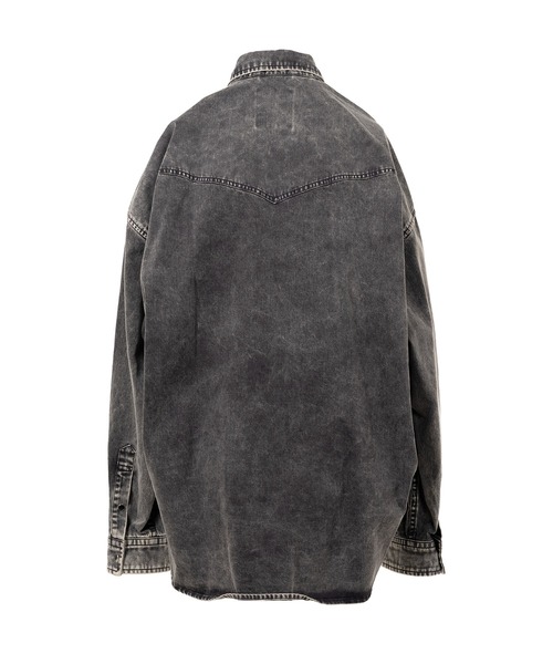 ブラウス シャツ Embellished Distressed Shirt レディースの画像