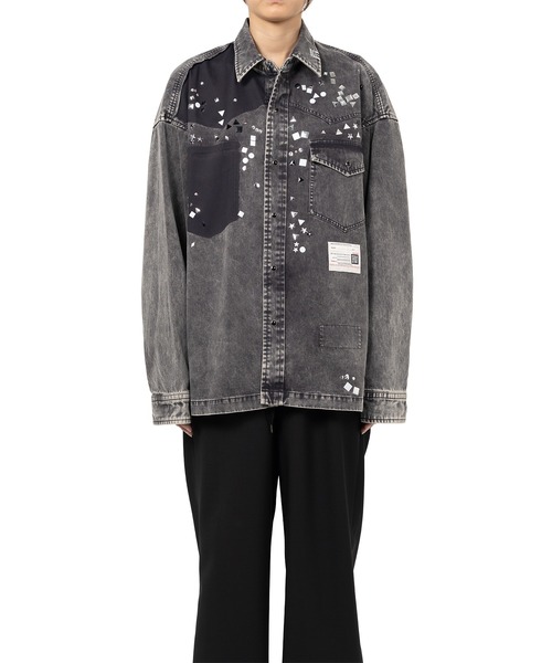 ブラウス シャツ Embellished Distressed Shirt レディースの画像