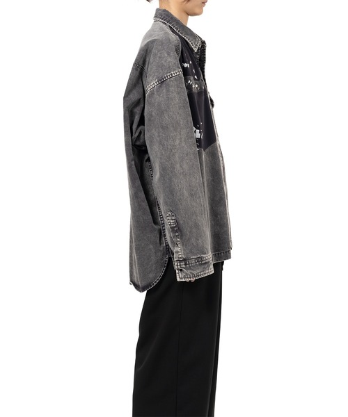 ブラウス シャツ Embellished Distressed Shirt レディースの画像