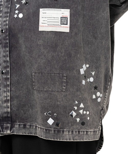 ブラウス シャツ Embellished Distressed Shirt レディースの画像