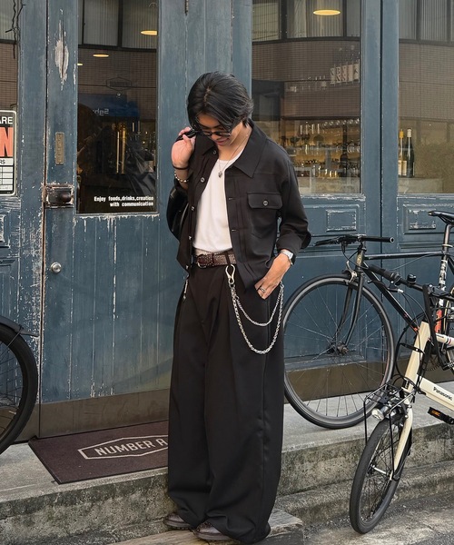 MandO（エムオー） ワイドパンツ スラックス クロスタックバギーワイド