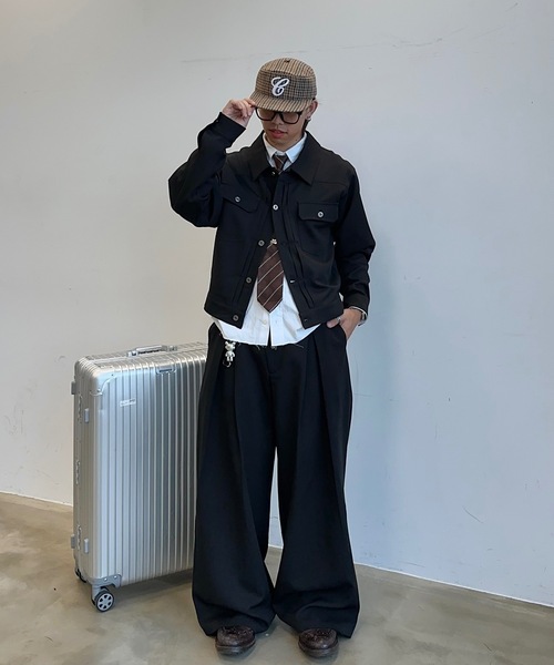 MandO（エムオー） スラックス クロスタックバギーワイドスラックス