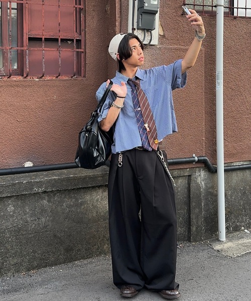 美品00s極太 BALANCE BRAND ネイビーストライプ バギースラックス 美品00s極太 BALANCE BRAND ネイビーストライプ バギー