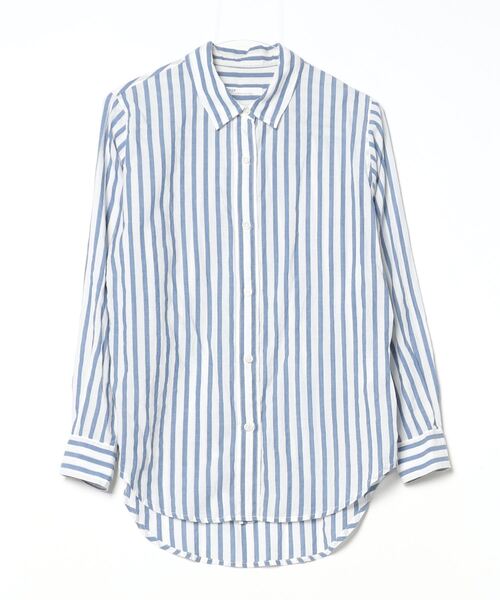 plage 「Plage」 ストライプ柄長袖シャツ - ブルー レディース