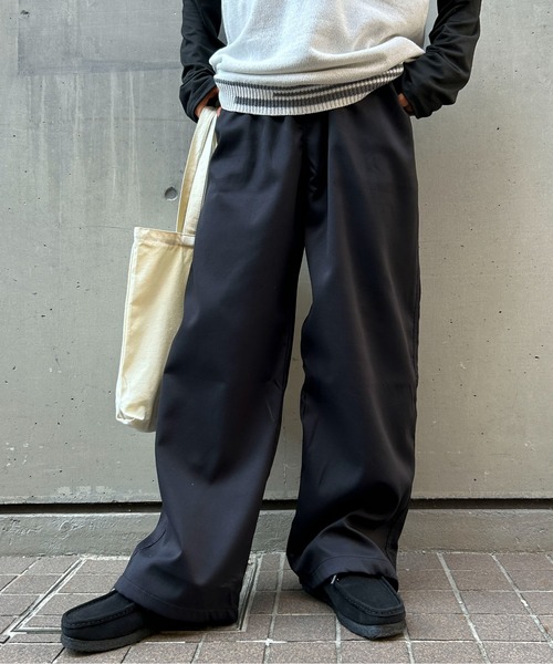 link lot ワイドパンツ チノパン 「ウエストバッグゴム」ルーズ