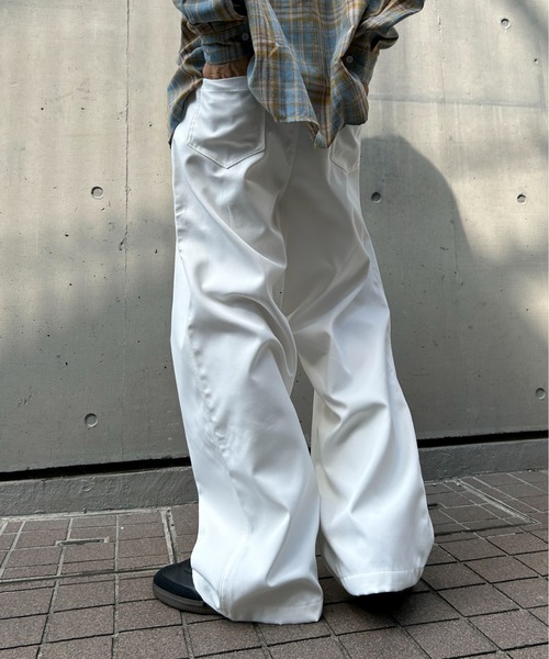 link lot ワイドパンツ チノパン 「ウエストバッグゴム」ルーズ