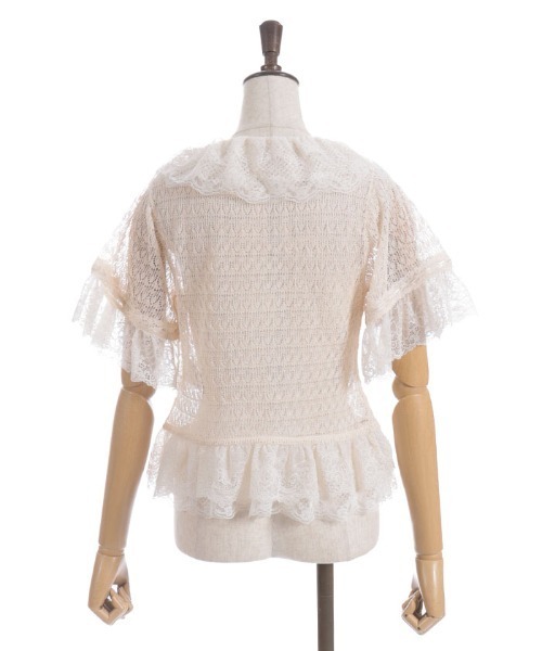 axes femme カーディガン レースフリルボレロ風トップス
