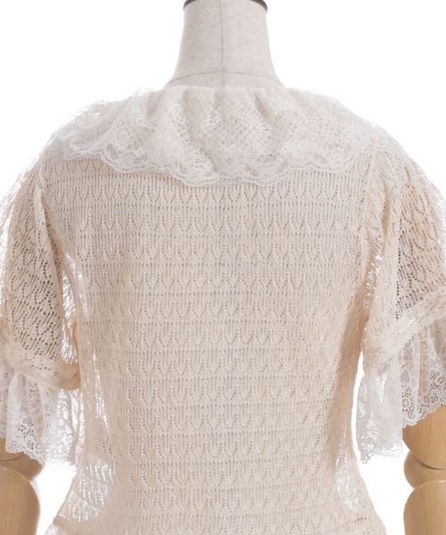 axes femme カーディガン レースフリルボレロ風トップス