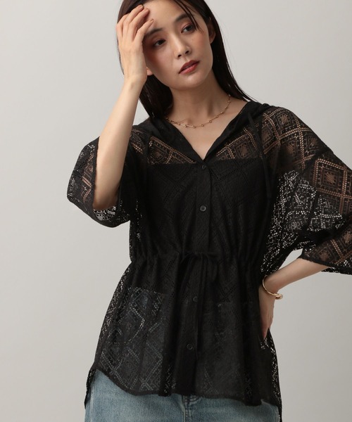EFFLORESCENCE レディース ゴルフシャツ M ブラック EFFLORESCENCE レディース ゴルフシャツ M ブラック