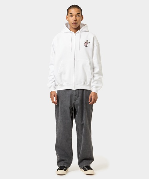 HUF ブラック ジップアップパーカー L HUF 「HUF」 ジップアップパーカー LARGE ブラック メンズ