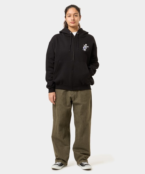 HUF ブラック ジップアップパーカー L HUF 「HUF」 ジップアップパーカー LARGE ブラック メンズ