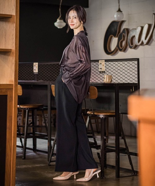 LAUTREAMONT（ロートレアモン） チノパン タックレスワイドチノパンツ