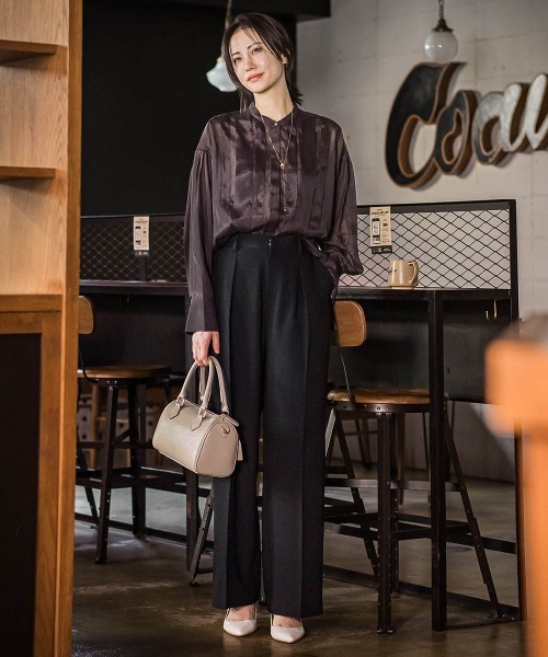 LAUTREAMONT（ロートレアモン） チノパン タックレスワイドチノパンツ