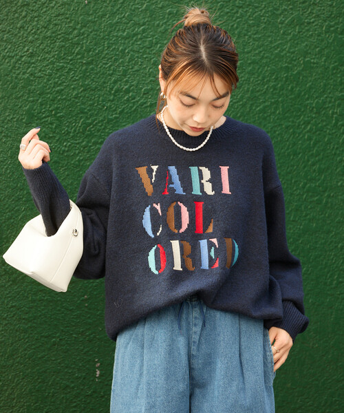  カラフルロゴ セーター FREAK'S STORE（フリークスストア） ニット セーター カラフル刺繍