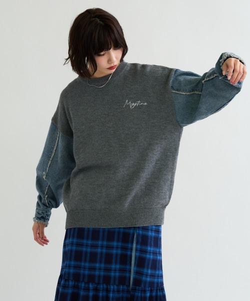 刺繍入りオーバーサイズセーター Java セーター ニット 「JaVaジャバコラボ」立体編みで飾る個性