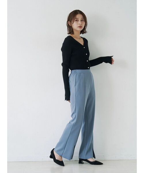 TONAL（トーナル） パンツ 360°ストレッチスリムフレアパンツ