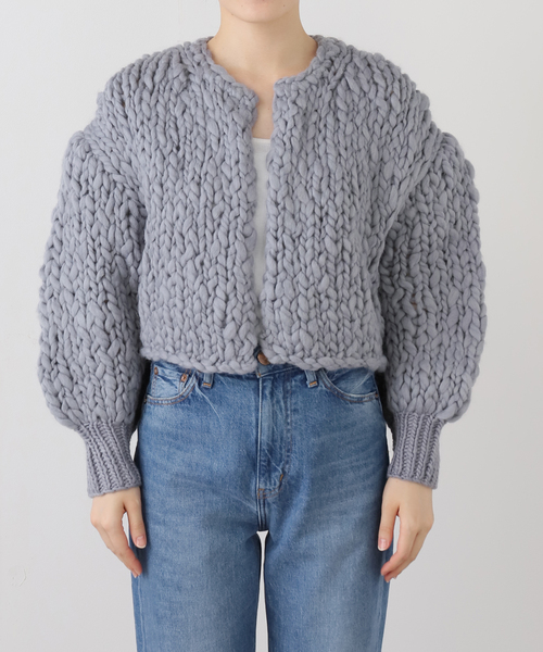 NOBLE（ノーブル） カーディガン HAND KNIT ショートカーディガン