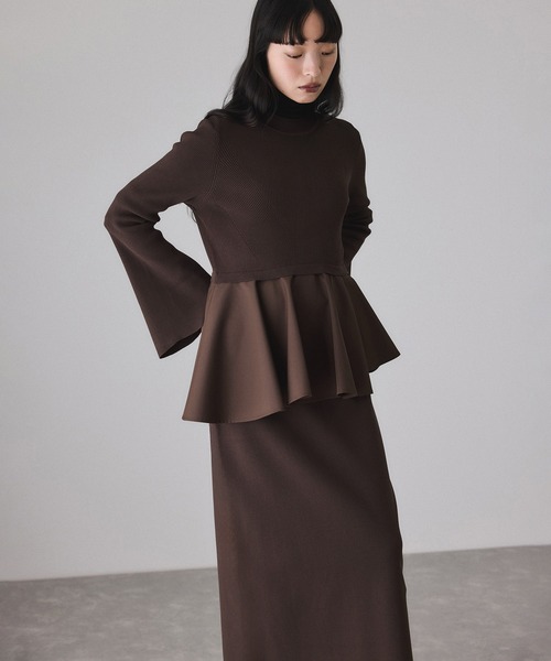 ADAM ET ROPE'（アダムエロペ） ワンピース 「サステナブル」ペプラム