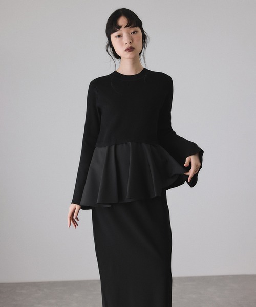 ADAM ET ROPE'（アダムエロペ） ワンピース 「サステナブル」ペプラム