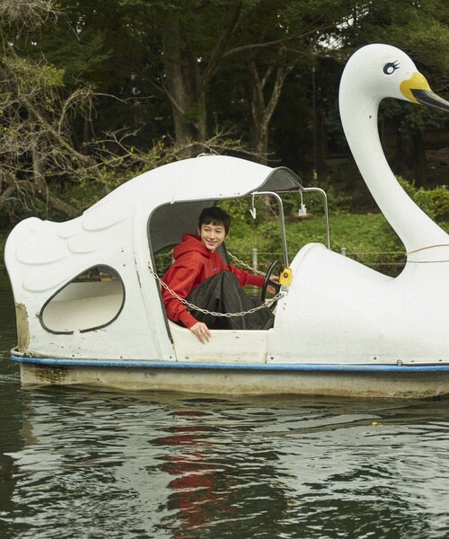 「Firsthand」 プルオーバーパーカー フリ- ネイビー レディース_画像3