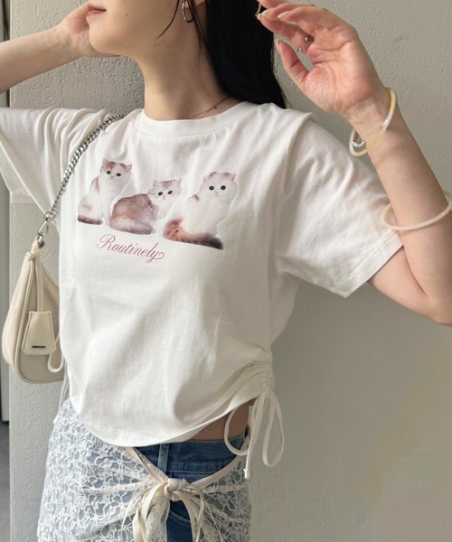 「one after another NICE CLAUP」 半袖Tシャツ FREE イエロー レディース_画像9