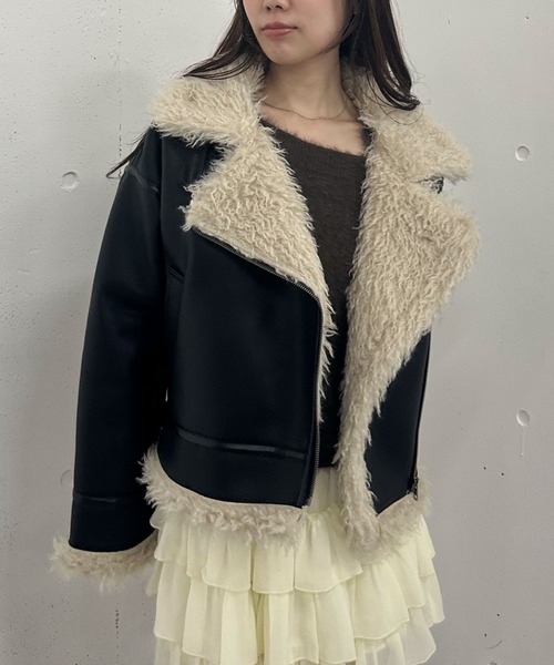 archives（アルシーヴ） ムートンコート ボアコート フェイクレザー