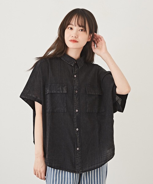 「CUBE SUGAR」 半袖ブラウス M ブラック レディース_画像6