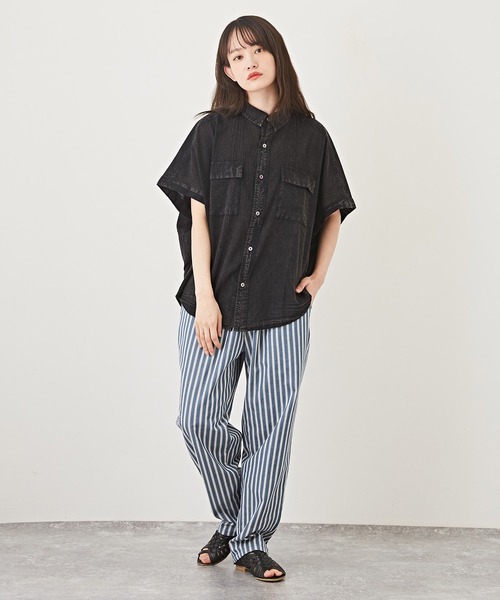 「CUBE SUGAR」 半袖ブラウス M ブラック レディース_画像7